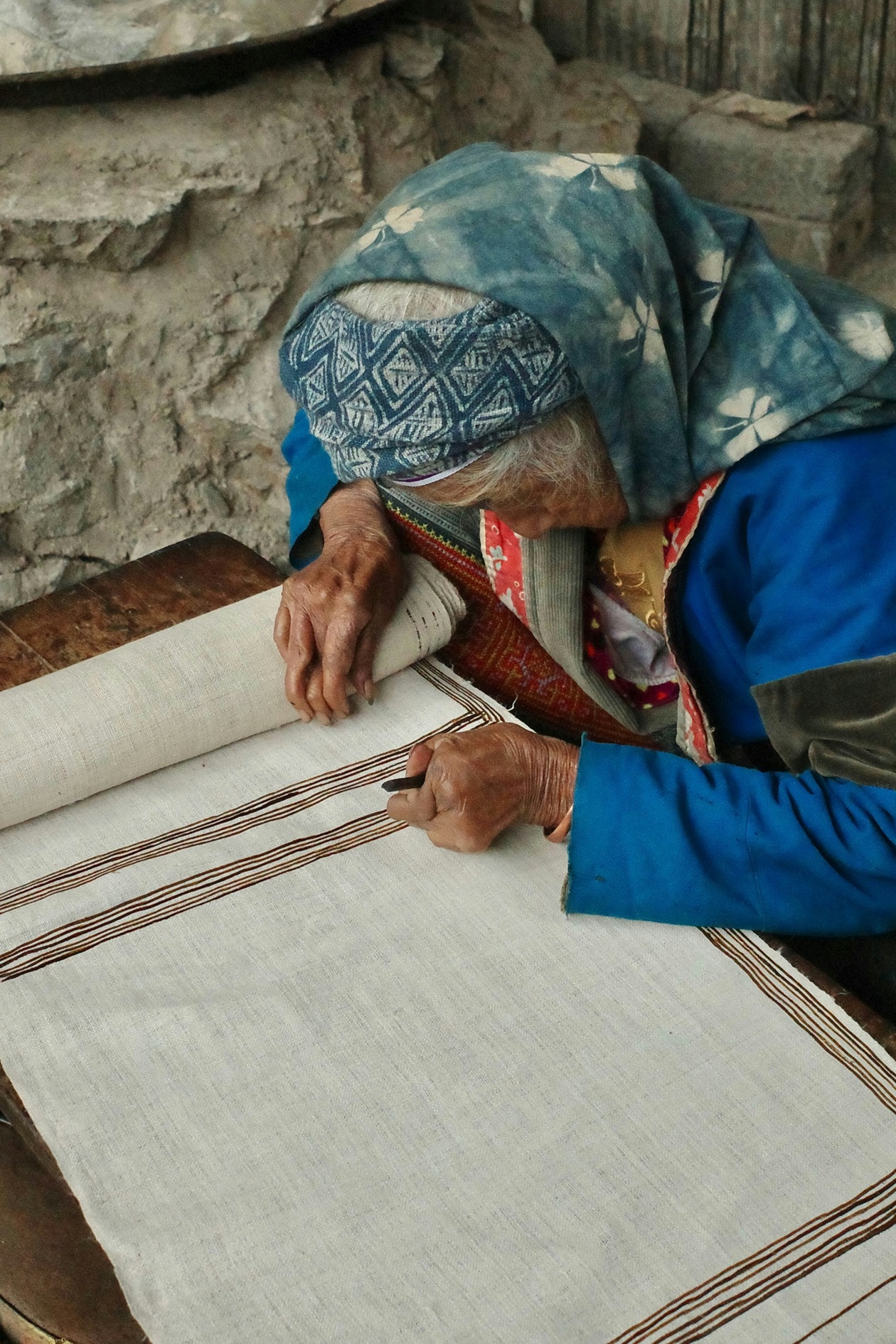 Kalamkari — hand painted fabric with natural dyes